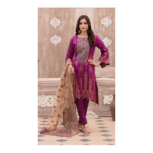 Belle nouvelle collection d'été pour femmes Shalwar Qameez en soie décontractée robes longues pakistanaise indienne bangladeshi costume pour femmes - Product Image 6