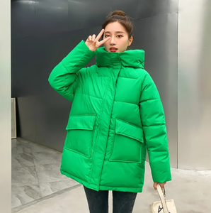 Wholesale High Quality Full Zip up Puffer <b>Jacket</b> Winter Plain Quilted Windproof Bubble Outwear Puffer <b>Jackets</b> for Unisex - Product Image 6