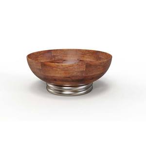 Grand saladier en bois de 11 pouces fait à la main avec serveurs Cadeau unique Bol de service en bois jetable fabriqué à la main à prix raisonnable - Product Image 1