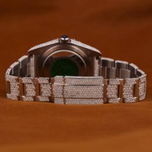 The Newest Stainless Steel <b>Watch</b> Featuring Dazzling Moissanite Round Brilliant Cut Diamonds and <b>Arabic</b> Numerals in Hip Hop Style - Product Image 2