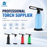 YIZHENG Accessoires personnalisés avec logo, torche de cuisinier à flamme colorée Scorch Jet, rechargeable au gaz butane, pour barbecue
