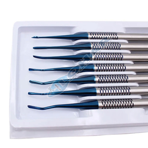 Nuevo implante Dental luxación raíz dientes elevadores 7 piezas conjunto de acero inoxidable dentista cirugía dientes hueso extrusora titanio plateado - Product Image 3