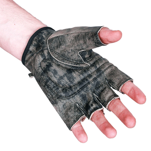 Fingerless Leather Motorcycle Gloves Vintage Distressed Customized Color Breathable Winter Protective Riding Driving Auto Racing - Product Image 6