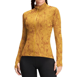 Haut de yoga léger avec fermeture éclair intégrale pour femmes, vêtements de sport extensibles, entraînement athlétique, confort doux, mélange de nylon et de spandex - Product Image 1