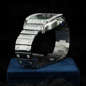 นาฬิกาสแตนเลสสตีลสำหรับผู้ชายสุดหรูพร้อมขอบเพชรและกรอบ VVS1แบบแอนะล็อกแสดงสไตล์ฮิปฮอป - Product Image 4