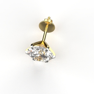 เครื่องประดับ avarta ทอง18K 2กะรัต Moissanite ต่างหูสตั๊ด-ชิ้นเดียว - Product Image 3