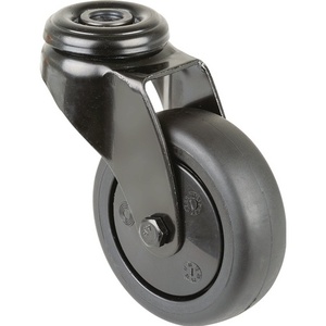 Caster Wheels 75mm Swivel Caster 60kg Load Capacity Black Rubber with Plastic Ball Bearing - Product Image 1