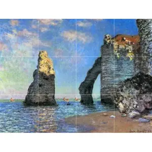 The Cliffs at Etretat 24x18 Cocina Baño Pared Backsplash Art Tile Mural para decoración del hogar - Product Image 1