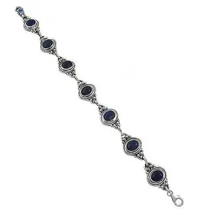 Pulsera de Plata de Ley 925 con Piedra Azul para Mujer, Joyería de Plata Elegante - Product Image 3