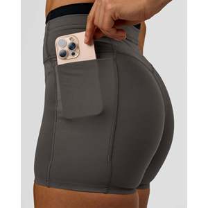 Shorts Deportivos de Cintura Alta con Bolsillos - Duskstone - Negro, Mezcla de Algodón - Product Image 2