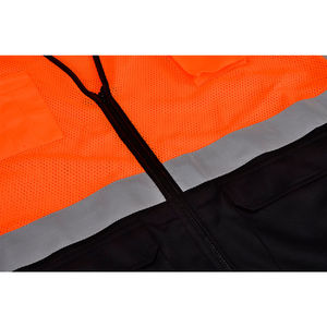 เสื้อกั๊กนิรภัยสะท้อนแสง ANSI Class 2 แบบกันน้ำ มองเห็นได้ชัดเจน มีกระเป๋าและซิป สำหรับทุกเพศ  รับสกรีนโลโก้ - Product Image 3