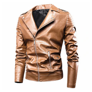 Chaqueta de Invierno de Cuero para Hombre a la Moda con Forro Suave, Material Duradero, Ideal para Ropa Urbana, Atuendos Diarios y un Look Elegante - Product Image 1