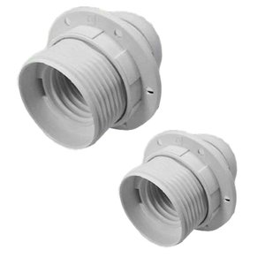 2 pezzi portalampada E27, portalampada termoplastica bianca con anello/portalampada - Product Image 1