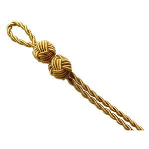 Cordons de chapeau tressés dorés avec nœud, vente en gros, fournisseur de cordons de chapeau uniformes, cordons de chapeau torsadés en or, cordons de chapeau pakistanais de haute qualité - Product Image 3