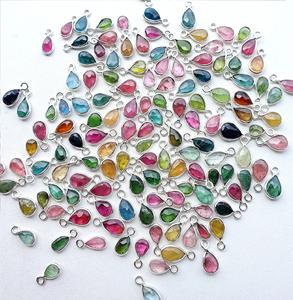 Dijes de Turmalina en Forma de Pera, Plata de Ley 925, Estilo Minimalista, Colgante de Piedra Preciosa, Certificado por Terceros, Fabricación de Joyas, Bisel - Product Image 2