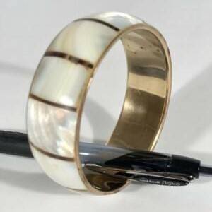 Imitation Pearl & Brass Bangles Set Trendy <b>Christian</b> Lock Shape Gift for Women Perfect Occasions - Product Image 2