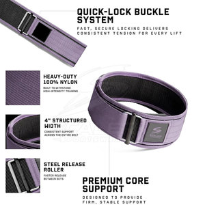 Ceinture de musculation en nylon à levier pour la stabilité du tronc et les exercices de levage lourd, système de soutien avancé pour l'entraînement sportif - Product Image 4