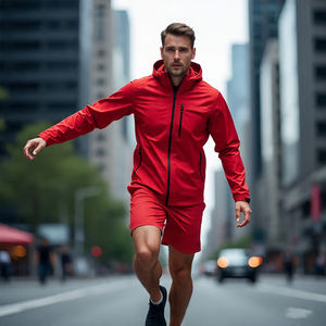 ชุดกางเกงขาสั้นกันลมสำหรับผู้ชายชุดเสื้อแจ็กเก็ตกันฝนและกางเกงขาสั้นชุดคู่ผู้ชายกางเกงขาสั้นกันลมเดินป่า - Product Image 5