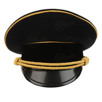 Gorra de desgaste de uniforme de oficial hecha a medida de alta calidad, gorra personalizada de oficial bordada a mano profesional, fabricantes OEM