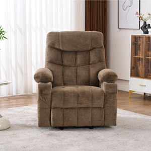 Moderner Elektrischer Relaxsessel mit Heiz- und Massagefunktionen, Dunkelgraue Stoffpolsterung, Fernbedienung - Product Image 4