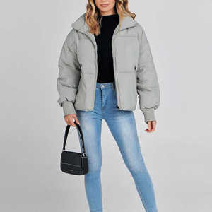 Veste matelassée en toile tissée tendance pour femmes, écologique, imperméable, légère, longueur classique - Product Image 4