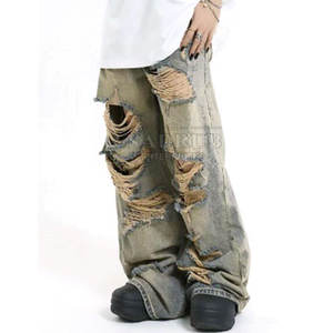 Jean Baggy Coupe Ample Avec Taille Réglable Et Look Élégant Jean Baggy Durable Avec Coutures Renforcées Et Lavage Vintage - Product Image 3