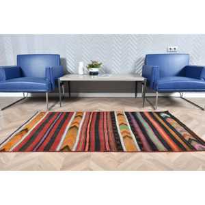 Vintage 2.9x5.7 ft Rug, Accent Turkish Rug, <b>Red</b> Plants & trees <b>Wool</b> Rug - Product Image 3