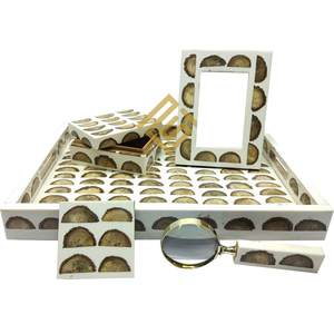 Indian Handmade Ceramic Bathroom Accessories Set Classic Wooden Drink Coaster Horn Bone <b>Square</b> Shape Resin Wood Latest Mats Pads - Product Image 4