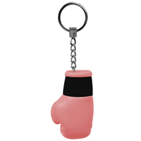 Porte-clés en forme de gant de boxe miniature en acier inoxydable, personnalisé, de haute qualité, doux et léger, avec logo imprimé en typographie sur cuir