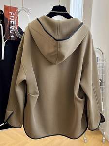 Haute qualité Design sens lâche demi fermeture éclair à capuche automne et hiver grande taille Couple mode chemise motif impression personnalisée - Product Image 4