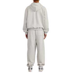 High Quality Heavyweight 340gsm <b>Oversized</b> Drawstring Hooded Casual Hoodies <b>Joggers</b> Sets Unisex Tracksuit Cotton Sweatsuit Baggy - Product Image 3