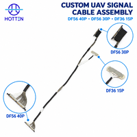 Câble de signal coaxial micro Hotten Custom DF56 40 broches 30 broches DF36 15 broches AWG46 pour assemblage de drones (UAV)