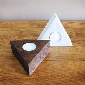 Porte-bougie vintage en bois pour la décoration de la maison, centre de table festif, style ferme antique, idée cadeau rare - Product Image 1