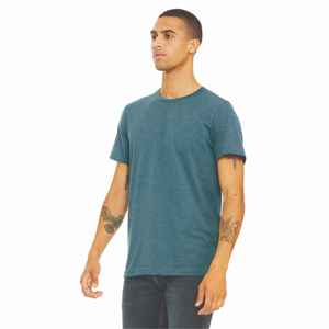 T-shirt à manches courtes de style sportif pour homme 100% coton tricoté col rond extensible coupe ajustée Spandex-coton style sportif - Product Image 5