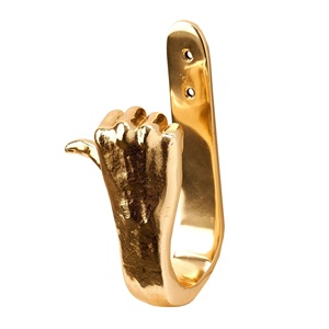 Aluminum Luxury Vintage Thumbs Sign <b>Wall</b> <b>Mounted</b> <b>Coat</b> Hook <b>Rack</b> Gold Plating Customizable Color Self-Adhesive Installation - Product Image 1