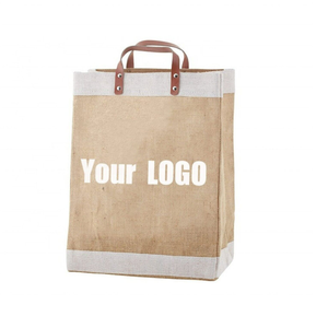 Nouveau Grand Sac Fourre-tout Imperméable 2026 en Jute et Chanvre Bio Recyclé avec Poignées en Cuir pour Vin, Plage et Shopping – Vente en Gros - Product Image 4