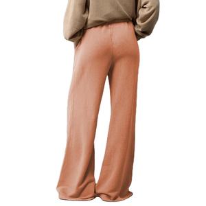 Pantalons de yoga évasés pour femmes en stock, pantalon évasé à taille haute avec fronces, pantalon évasé pour femmes, logo personnalisé, pantalon avec poches intérieures - Product Image 2