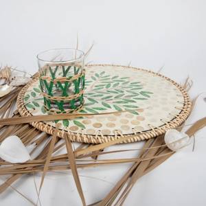 Hot Selling Rattan Edge Mother of Pearl Inlay Serving <b>Placemats</b> <b>Round</b> MOP <b>Placemat</b> Customizable Dining Table Accessories Vietnam - Product Image 6