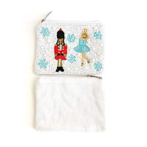 Luxury Christmas Seed Bead Embroidery <b>Coin</b> Purse Handcrafted Christmas Beaded Embroidery <b>Coin</b> <b>Pouch</b> - Product Image 5