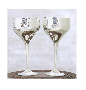 แก้วไวน์ทองเหลืองดีไซน์ขายดี ผู้ผลิตขายส่ง รับทำตามสั่ง แก้วไวน์ทองเหลืองชุบเงินทำมือ - Product Image 5