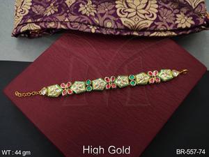 Belle Kundan Bijoux Fantaisie Style Party Wear Haute Or Polonais Accessoires Femmes Designer Kundan Bracelete Ensembles de Bijoux - Product Image 4