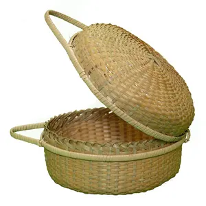 Rattan Bread Basket With Jute Lid High Quality Premium Jute Bread Basket Elegant For Home Kitchen Beakery Usage In Wholesale