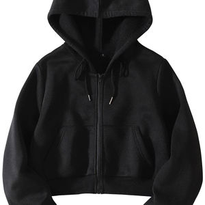 Women's Eco-friendly Nonwoven Hooded Winter <b>Clothing</b> Comfortable Customized Wholesale Sportswear Oversized Zipper Plain Print - Product Image 6