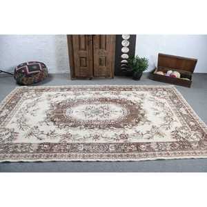 พรมตุรกีขนาด 5.7x9.7 ฟุต, พรม, พรมสีน้ำตาลออมเบร, พรมขนสัตว์ - Product Image 3