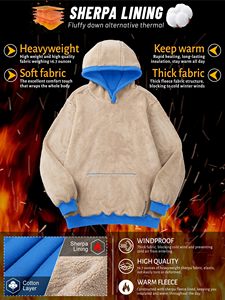 เสื้อสวมหัวผ้าฝ้าย100% มีฮู้ดแบบเรียบหรูผ้าคอตตอนผสมโอเวอร์ไซส์กำหนดได้เอง - Product Image 3