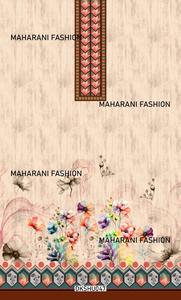 Traje con estampado de flores coloridas de tela mixta Diseño único de estilo de madera para uso en vestidos al aire libre - Product Image 2