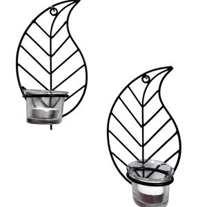 Vintage Black Metal Iron <b>Candle</b> Holder with Leaf Design Prime Quality Wall Hanging Home Decor for Birthday & Easter Occasions - Product Image 4