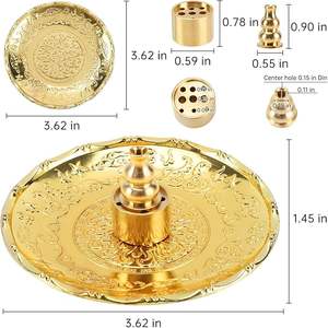 Brûleur d'encens en bois de santal sur base en laiton exquis avec parfum religieux, durable et 100% naturel, design indien pour un usage domestique - Product Image 6