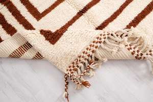 NZ พรมขนสัตว์พรมทอมือแบบทันสมัยพรมปูพื้นดีไซน์เรขาคณิตสำหรับห้องนั่งเล่นสไตล์โมร็อกโก2025 - Product Image 3