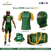 Paquete de Uniforme de Fútbol Americano con Impresión por Sublimación, Camiseta de Compresión, Gorra, Guantes, Bolsas, 100% Poliéster, Secado Rápido